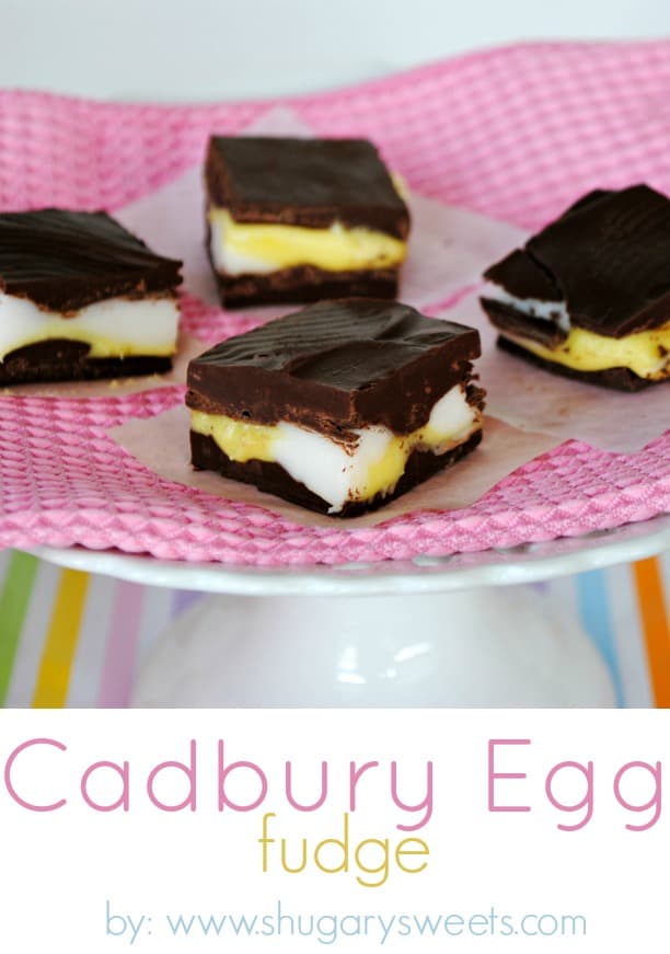 Cadbury Egg Fudge: delicious holiday fudge that tastes just like those Cadbury Eggs!