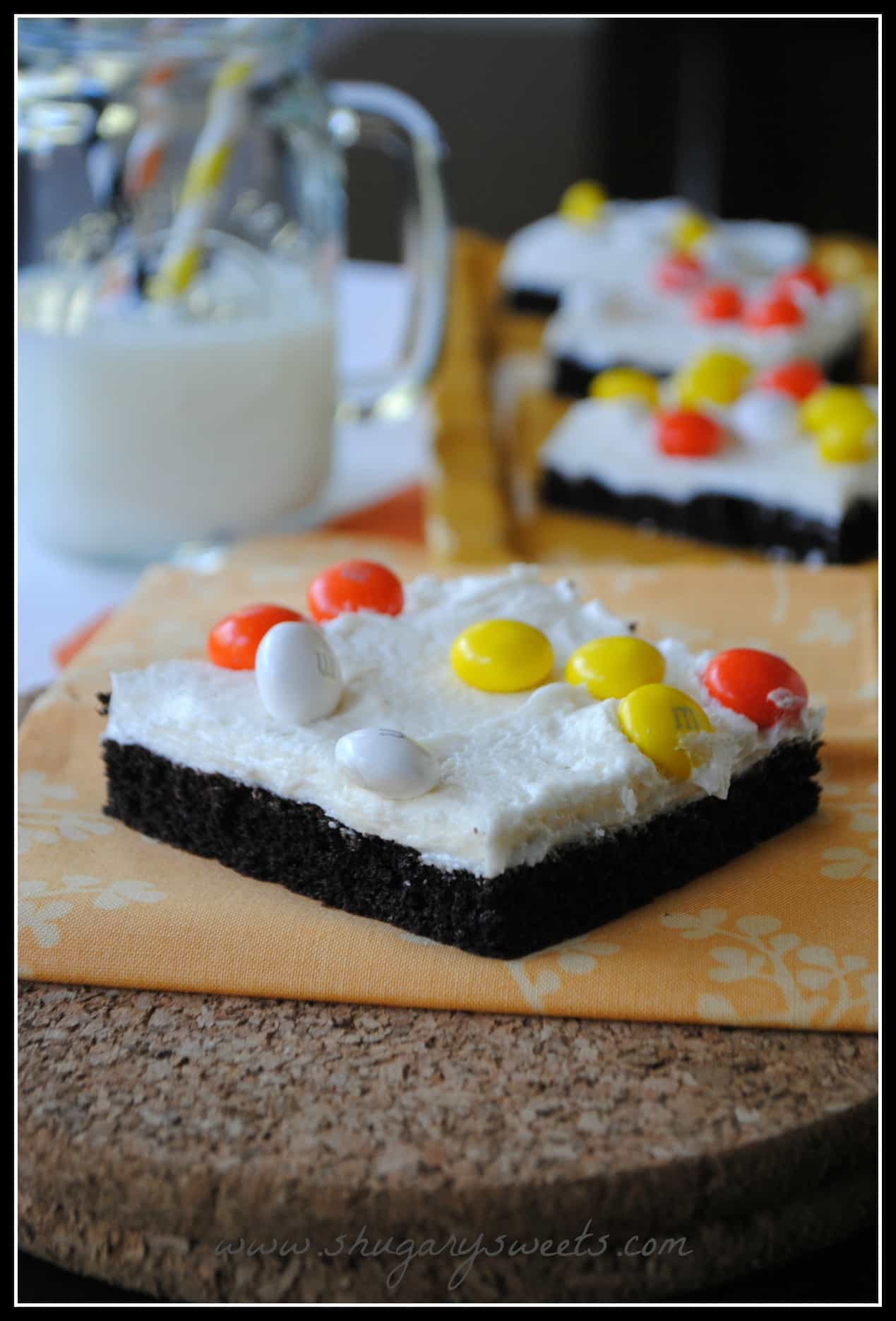 Candy Corn Cake Bars Shugary Sweets