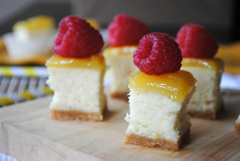 Lemon Raspberry Cheesecake Bites from www.shugarysweets.com