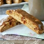 Caramel Macchiato Biscotti: delicious caramel and vanilla flavors combine to create a perfect breakfast treat #biscotti @shugarysweets