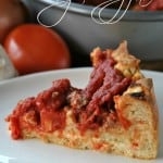 Deep Dish Chicago Style Pizza- make your own deep dish pizza at home! #chicago #deepdishpizza #copycat @shugarysweets