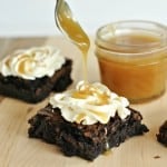 Dark Chocolate Brownies with Salted Caramel Frosting and Homemade Caramel Sauce: easy recipe for #caramel sauce! @shugarysweets Dark Chocolate Brownies with Salted Caramel Frosting and Homemade Caramel Sauce: easy recipe for #caramel sauce! @shugarysweets