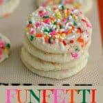 Funfetti Cookies: from scratch, soft and chewy sugar cookies filled with sprinkles! #funfetti Funfetti Cookies: from scratch, soft and chewy sugar cookies filled with sprinkles! #funfetti