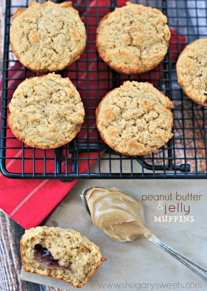 Peanut Butter and Jelly Muffins - Shugary Sweets