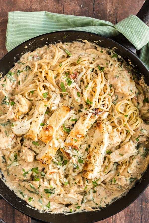 Skillet with Creamy Italian chicken Pasta