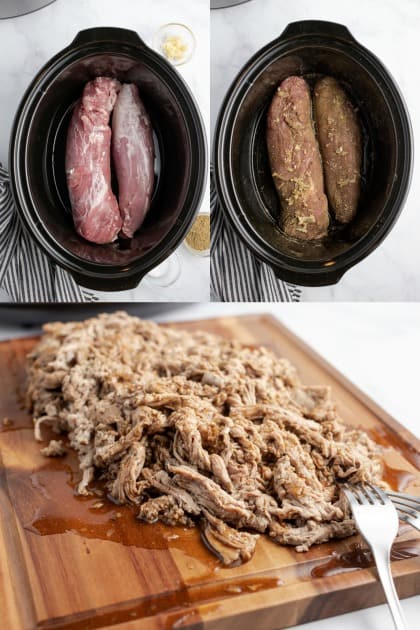 Step by step photos for cooking pork tenderloin in crockpot.