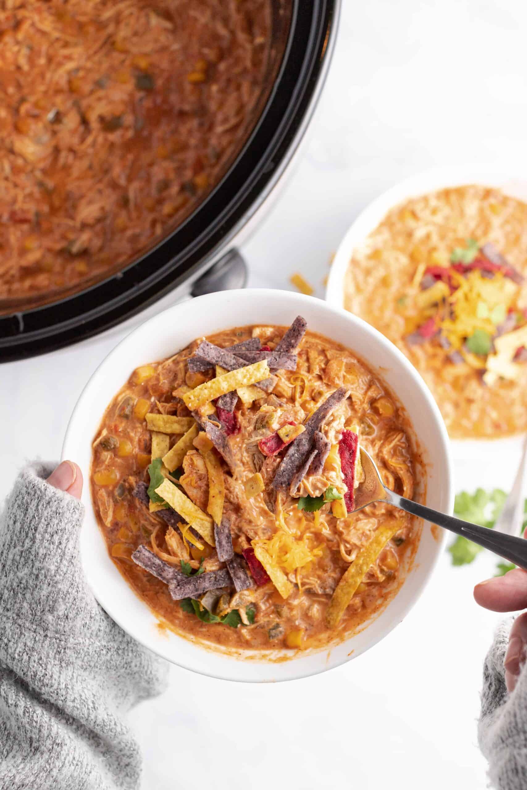 Slow Cooker Chicken Taco Soup Recipe