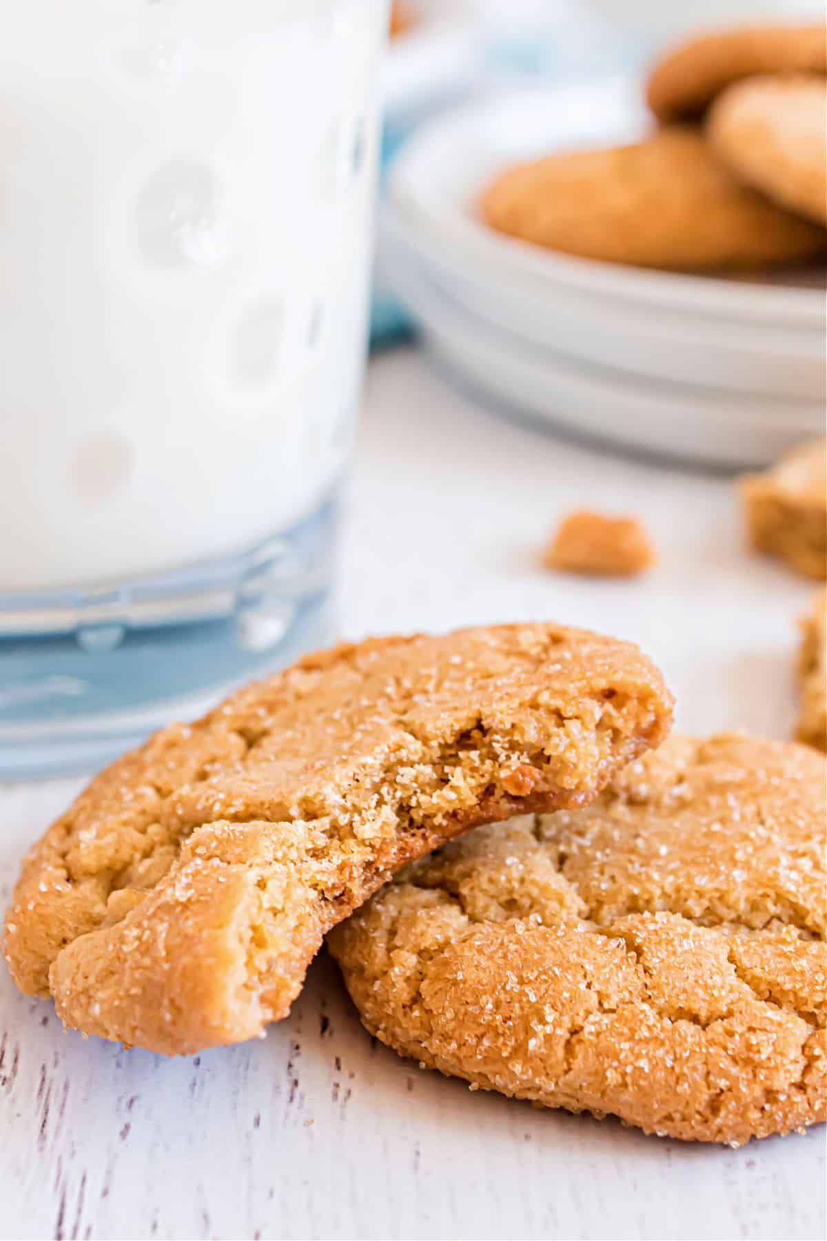 Butterscotch cookies with a bite taken out of one.