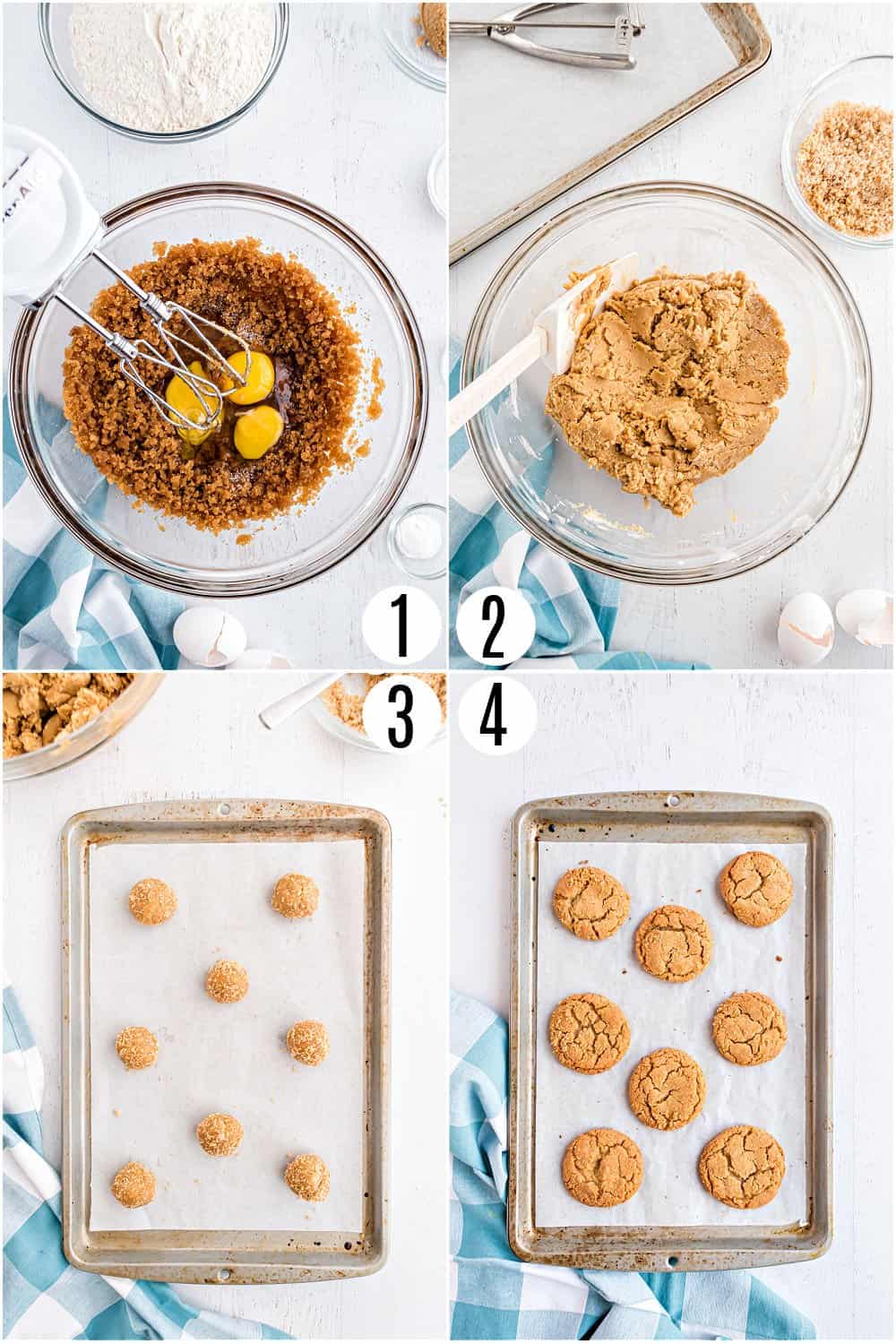 Step by step photos showing how to make butterscotch cookies.