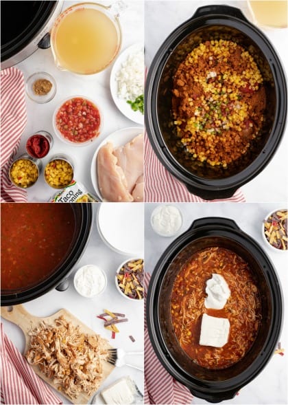 Step by step photos for chicken taco soup