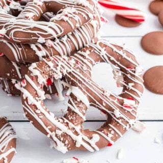 Chocolate Covered Peppermint Pretzels make the holidays sweeter! Make these peppermint bark pretzel candies to show someone special that you care. Don't forget to save a few for yourself!