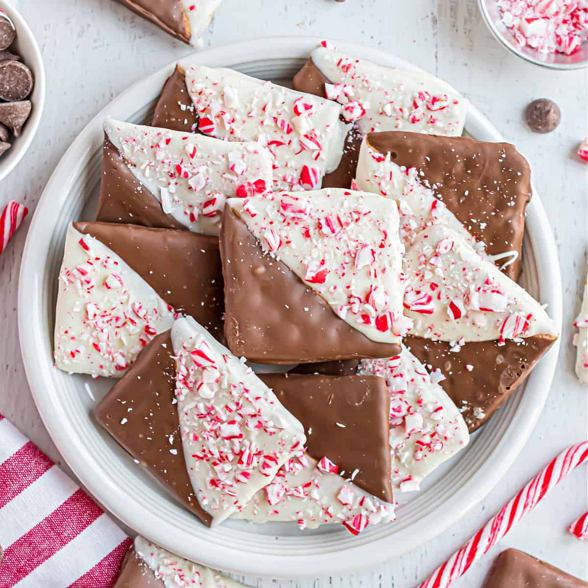 Chocolate Peppermint Grahams are the perfect last minute holiday treat. Peppermint Bark gets a chocolate graham cracker boost! These holiday treats covered in chocolate and peppermint are easy enough for the kids to make.