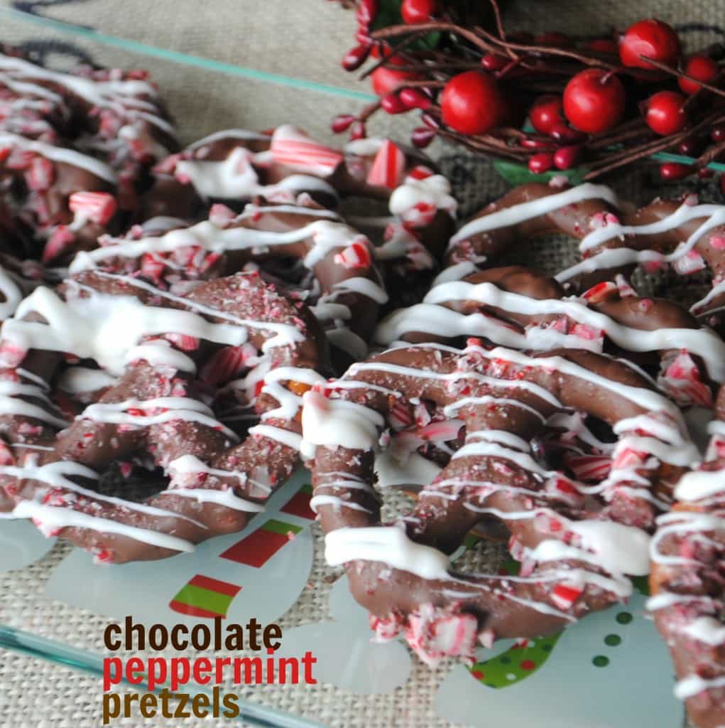 chocolate covered peppermint pretzels