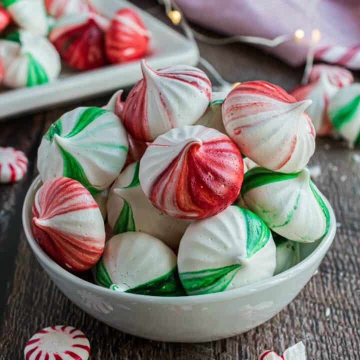 Bowl of meringue cookies.