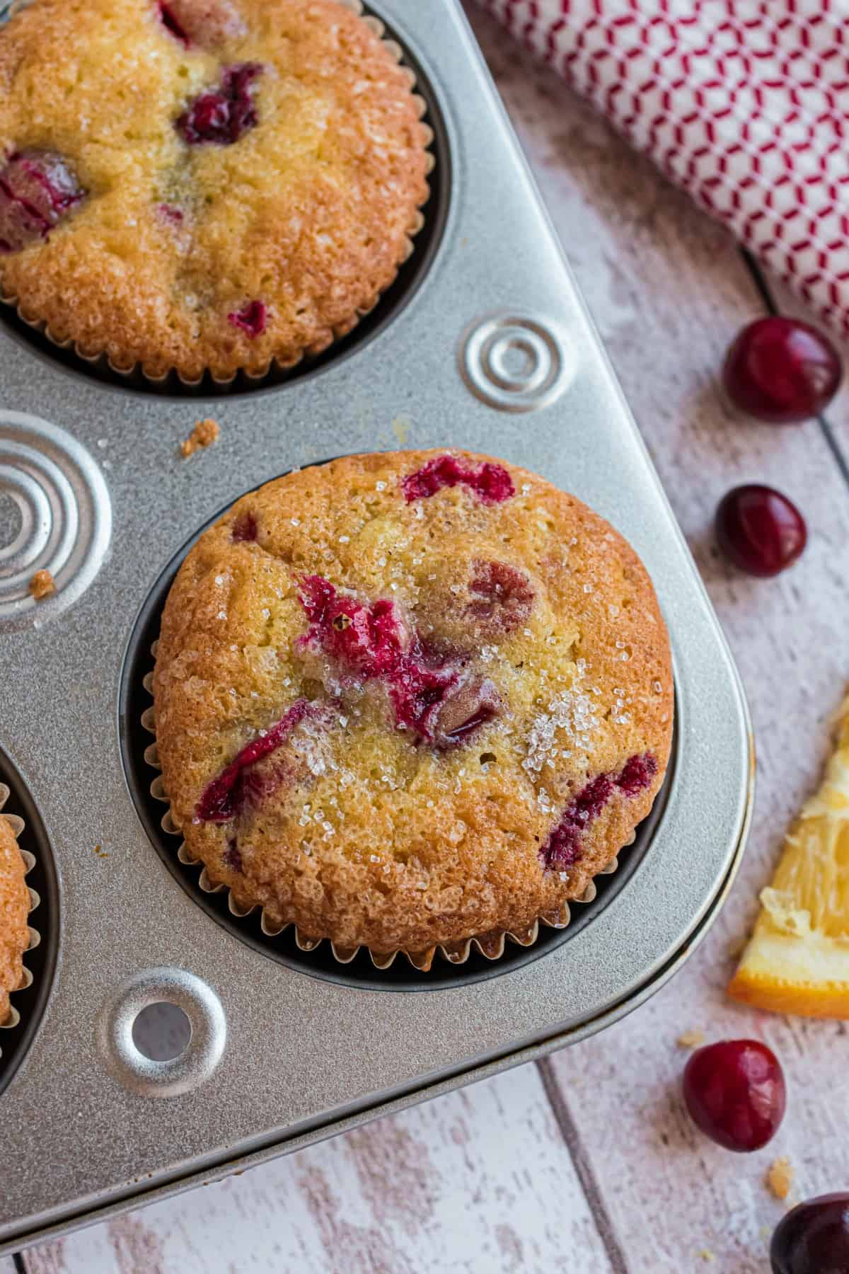 Cranberry orange muffins without the streusel.