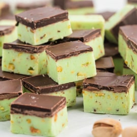 Pistachio Fudge requires no candy thermometer or special fudge making skills! Pudding mix adds instant pistachio flavor to this delicious and easy homemade fudge recipe.