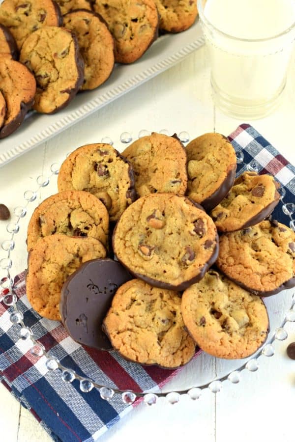 Double Chocolate Chip Cookies are the perfect chewy cookie recipe dunked in rich dark chocolate. Once you try them you'll realize this is the only way to make them!