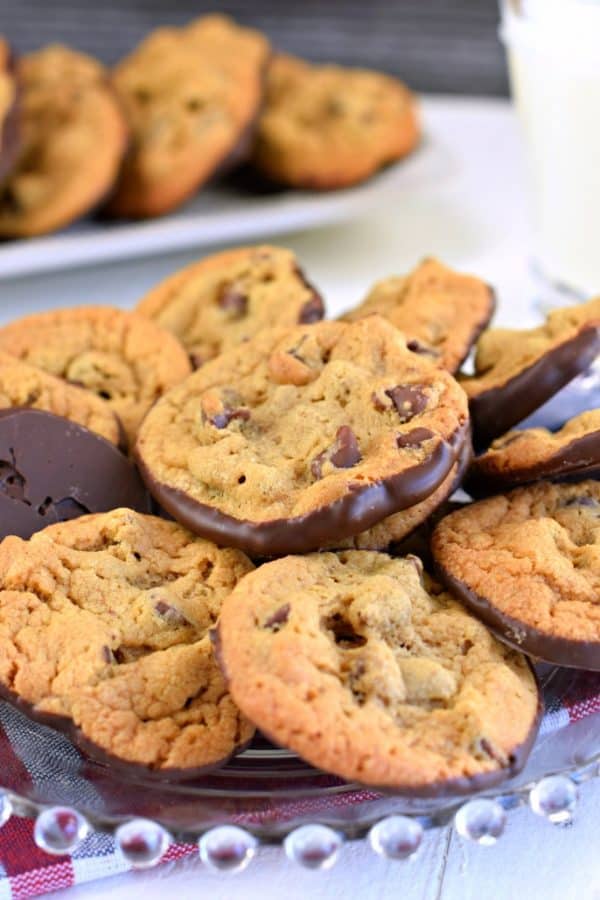 Double Chocolate Chip Cookies are the perfect chewy cookie recipe dunked in rich dark chocolate. Once you try them you'll realize this is the only way to make them! Double Chocolate Chip Cookies are the perfect chewy cookie recipe dunked in rich dark chocolate. Once you try them you'll realize this is the only way to make them!