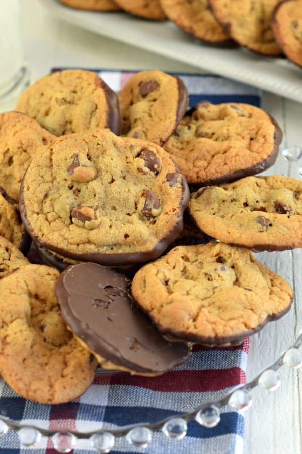 Double Chocolate Chip Cookies are the perfect chewy cookie recipe dunked in rich dark chocolate. Once you try them you'll realize this is the only way to make them!