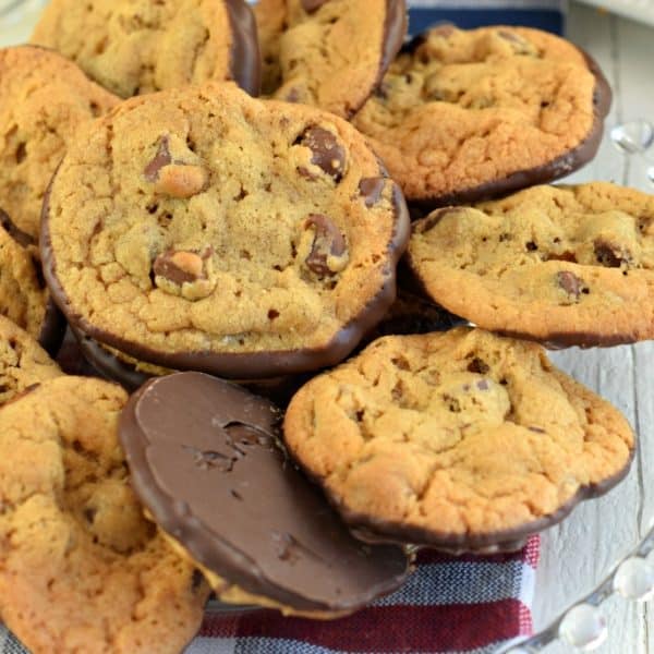 Double Chocolate Chip Cookies are the perfect chewy cookie recipe dunked in rich dark chocolate. Once you try them you'll realize this is the only way to make them!