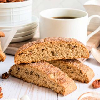 Snickerdoodle Biscotti is the perfect pairing for your morning coffee! No one can resist crunchy homemade biscotti, especially when it's dusted with cinnamon sugar!