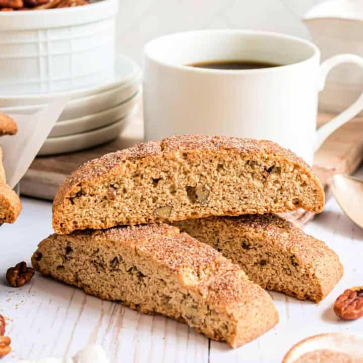 Snickerdoodle Biscotti is the perfect pairing for your morning coffee! No one can resist crunchy homemade biscotti, especially when it's dusted with cinnamon sugar!