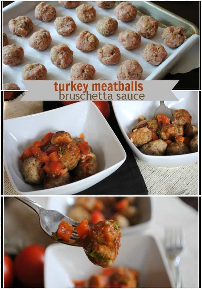 turkey meatballs with bruschetta sauce