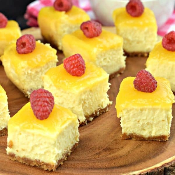 Lemon Raspberry Cheesecake bites are the perfect bite-size dessert. Mini cheesecake that is creamy and delicious without the guilt of a whole slice. Enjoy snacking on one, two, or more of these cheesecake bites!