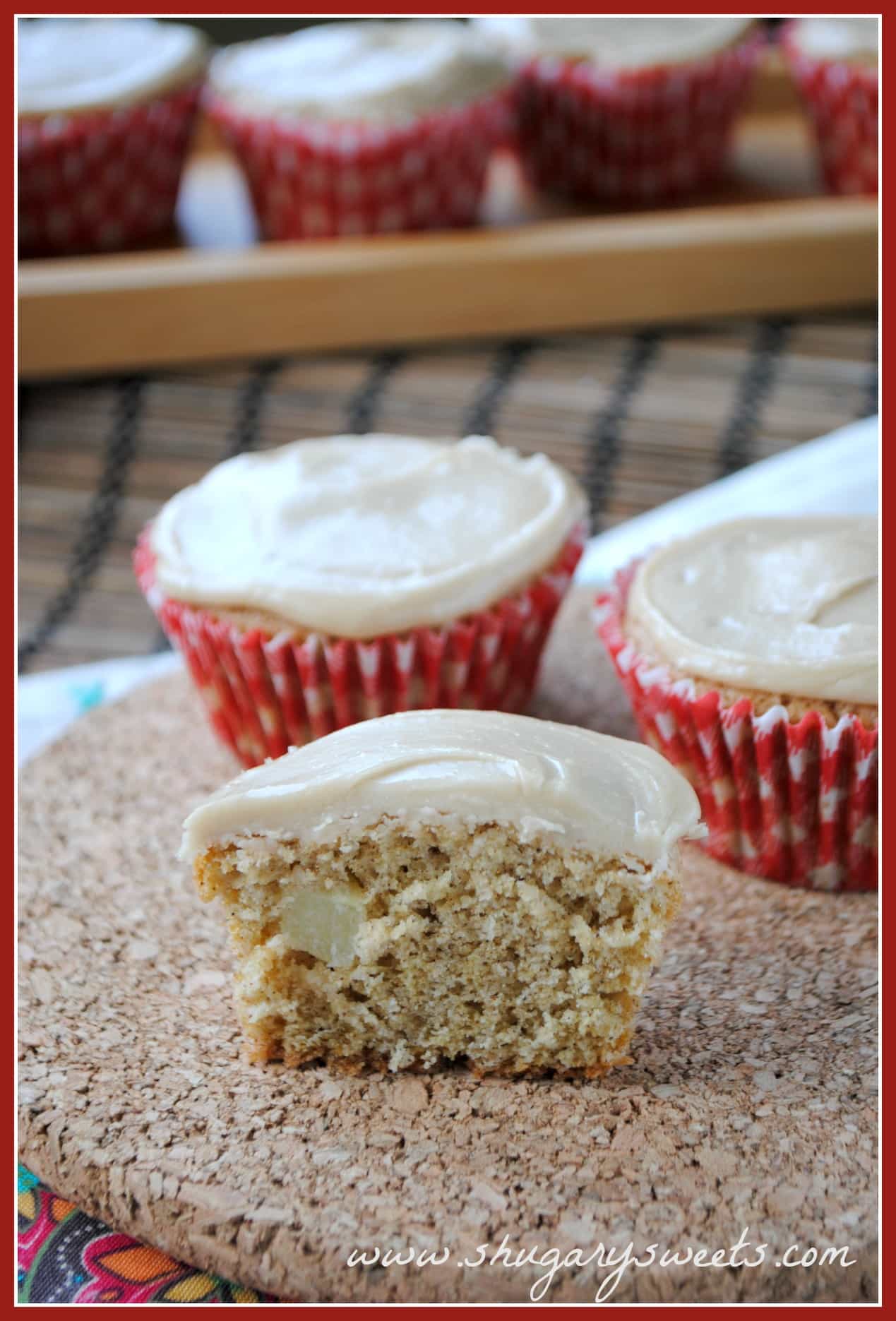 Apple Spice Muffins with Caramel Glaze - Shugary Sweets