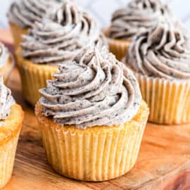 These incredible cupcakes have Oreos baked right in! Add a fluffy oreo frosting on top and these Cookies and Cream Cupcakes will have everyone asking for more.