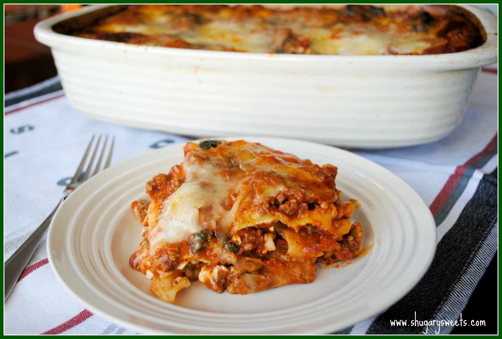 Spinach and Meat Lasagna - Shugary Sweets