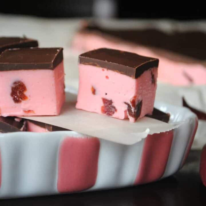 Cherry Fudge with Dark chocolate from www.shugarysweets.com