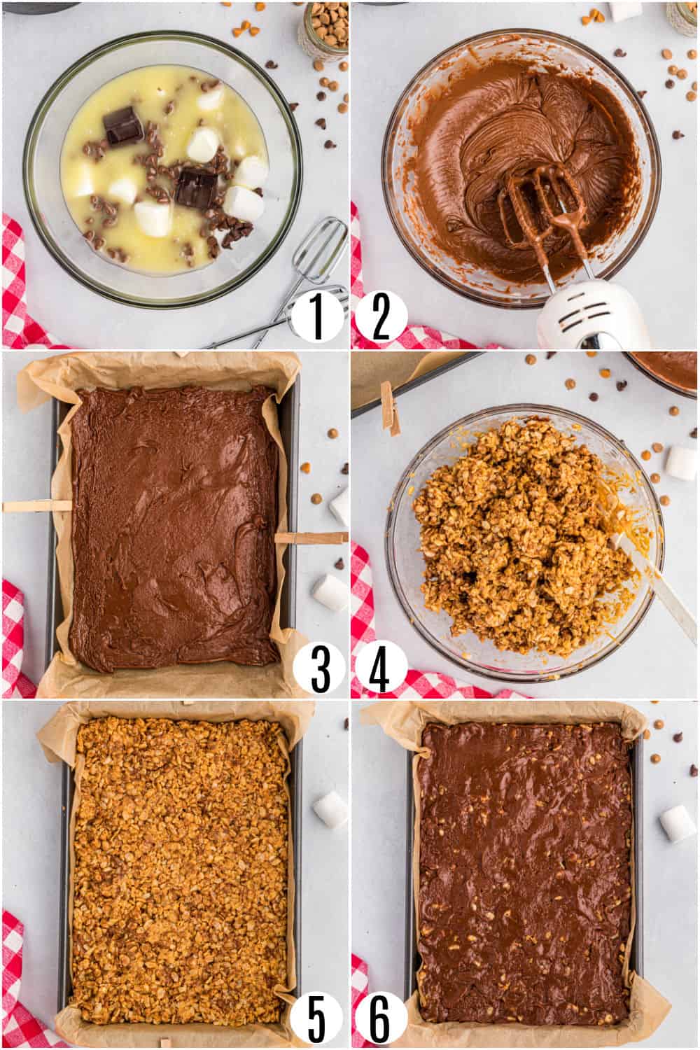 Step by step photos showing how to make homemade kit kat bars.