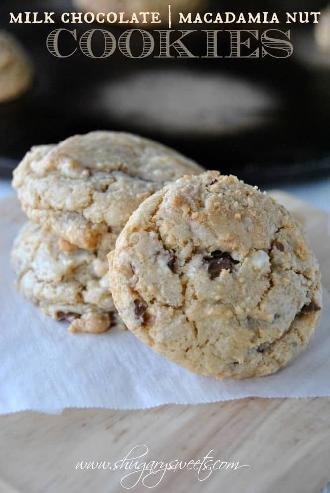 milk chocolate and macadamia nut cookies