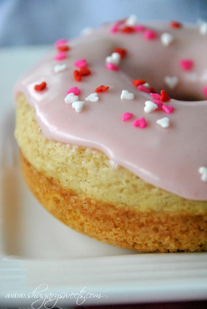 Vanilla Bean Baked Donuts with Strawberry Frosting Shugary Sweets