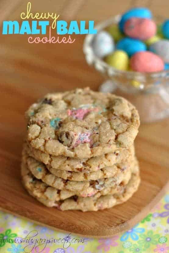 chewy malt ball cookies