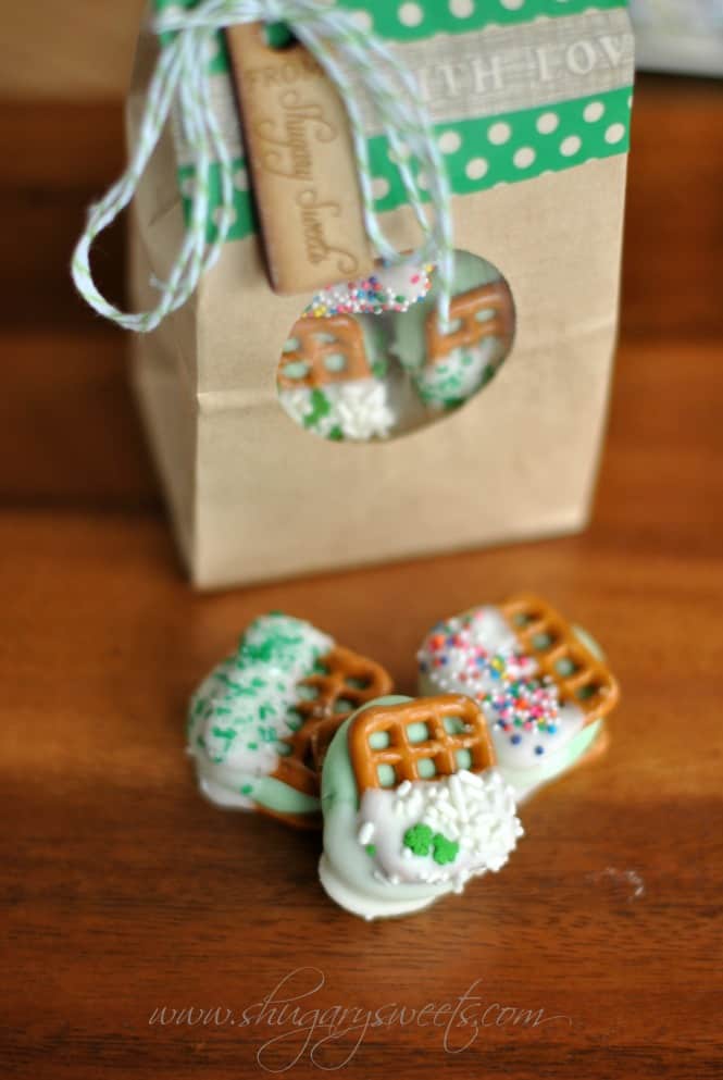 Chocolate Mint Pretzel Bites - Shugary Sweets