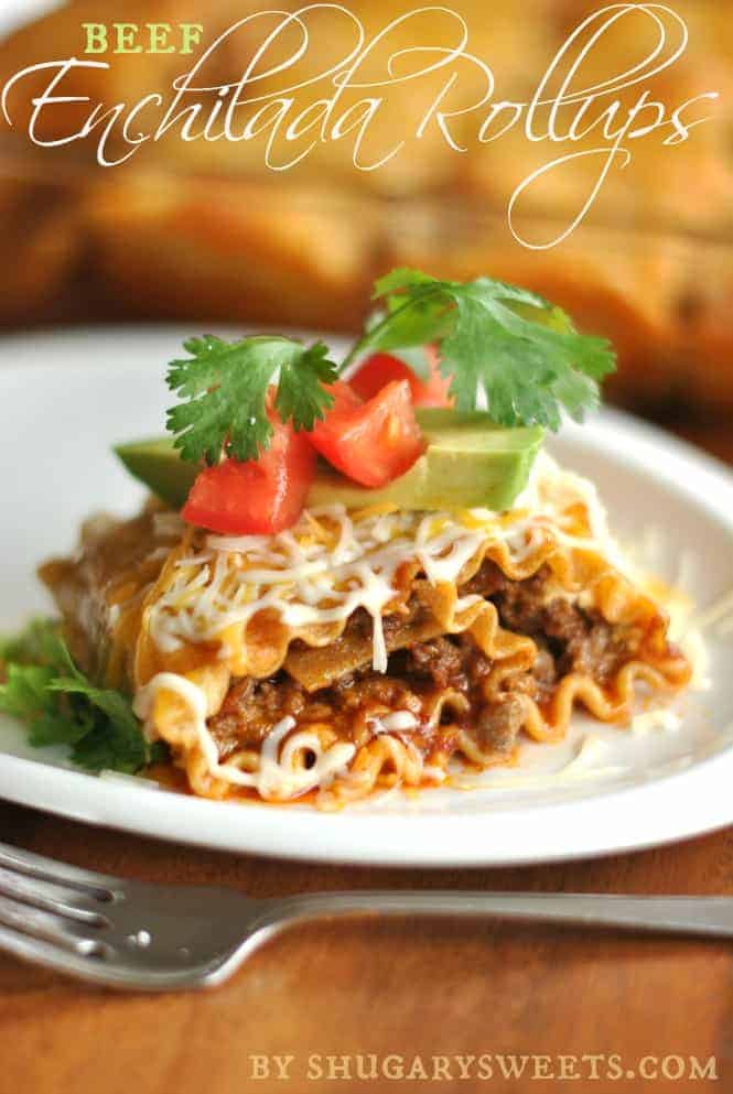 Enchilada Beef Rollups: a delicious dinner that pleases the pasta lovers and mexican food lovers! #cincodemayo Enchilada Beef Rollups: a delicious dinner that pleases the pasta lovers and mexican food lovers! #cincodemayo