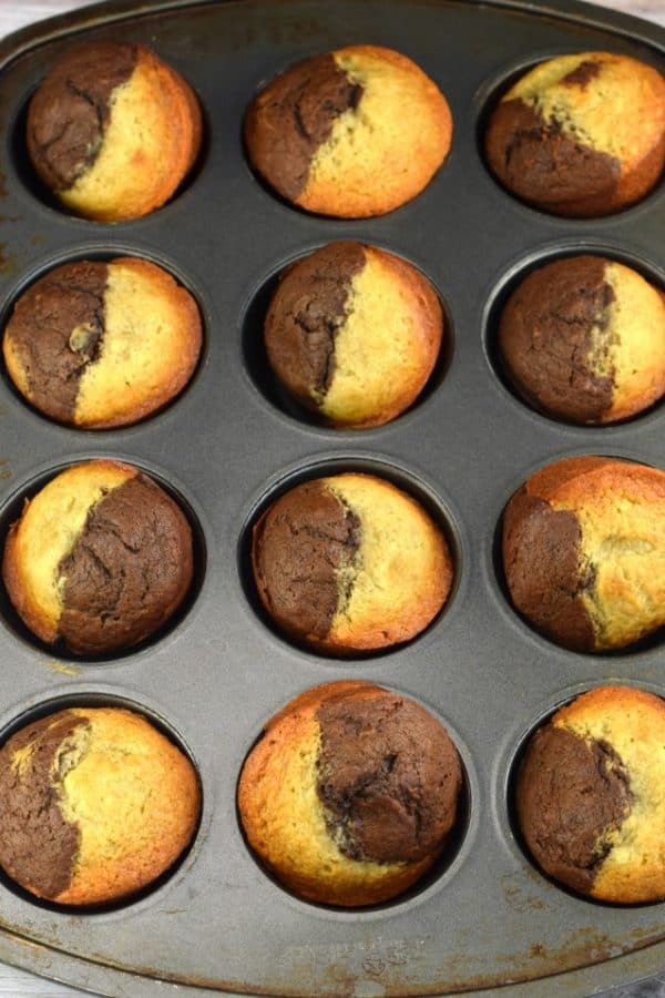 Chocolate and Banana in one tasty bite! These Chocolate Banana Muffins are delicious and freezer friendly.