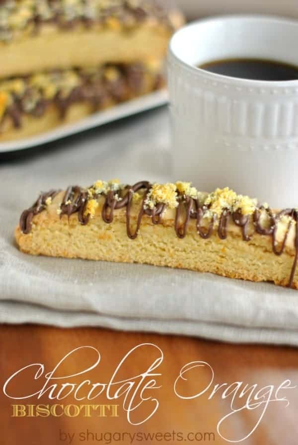 Chocolate Orange Biscotti: a delicious breakfast treat, packed with sweet orange flavor and drizzled with chocolate!