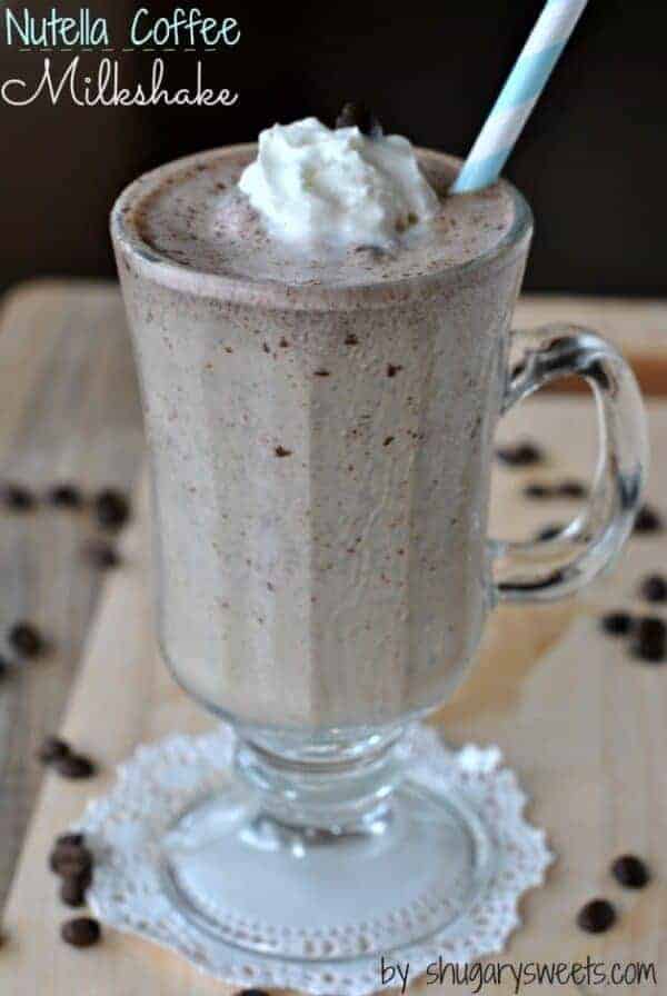 Nutella Coffee Milkshakes: creamy delicious milkshakes with bits of #nutella and rich bold coffee! #CupofKaffe Nutella Coffee Milkshakes: creamy delicious milkshakes with bits of #nutella and rich bold coffee! #CupofKaffe