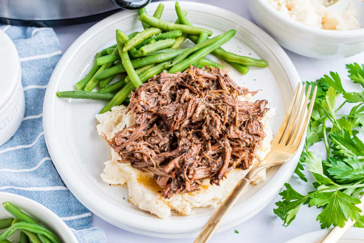 Slow Cooker Balsamic Shredded Beef Shugary Sweets