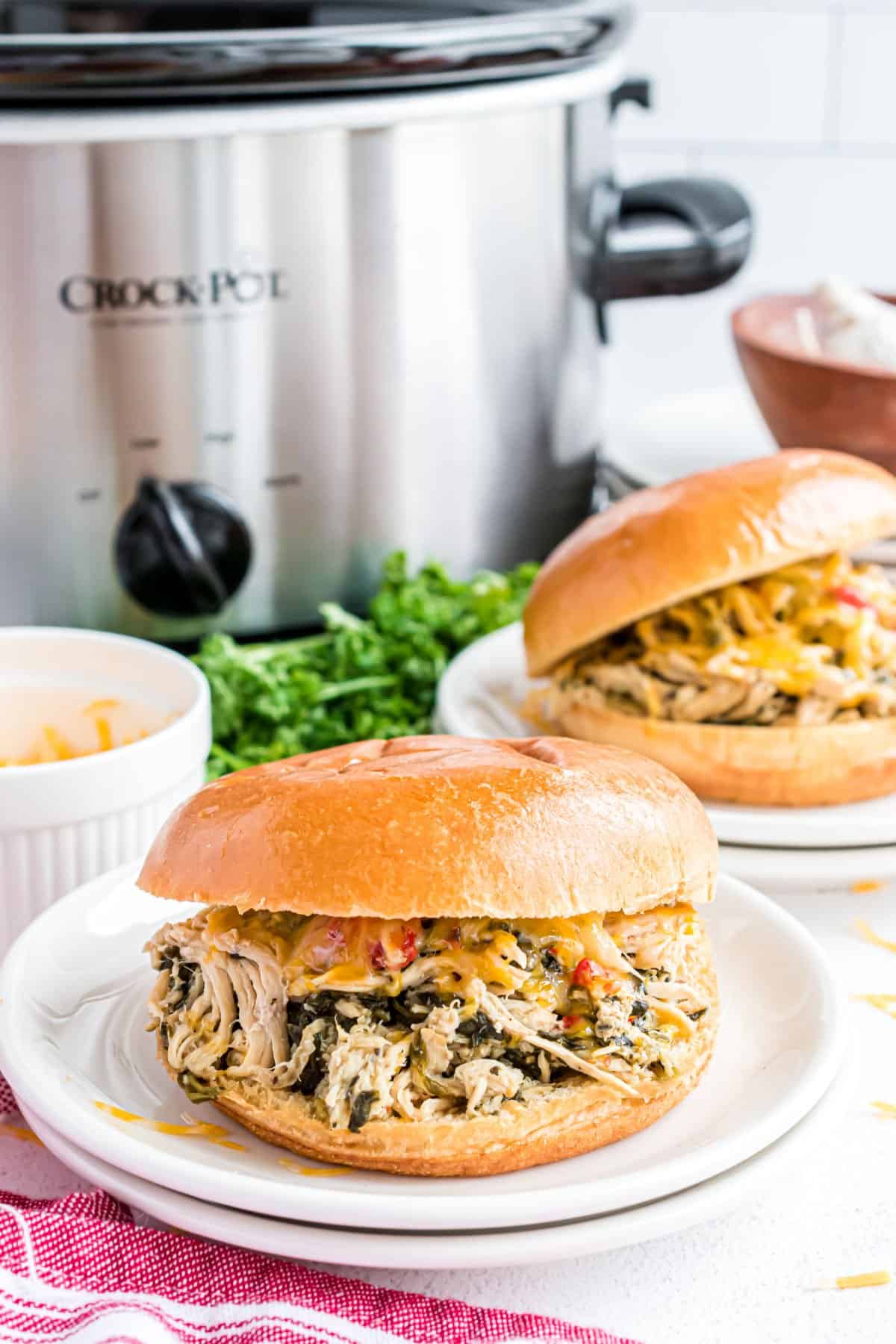 Slow Cooker Italian Chicken Sandwiches