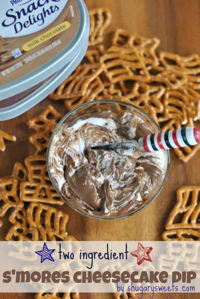 two ingredient s’mores cheesecake dip