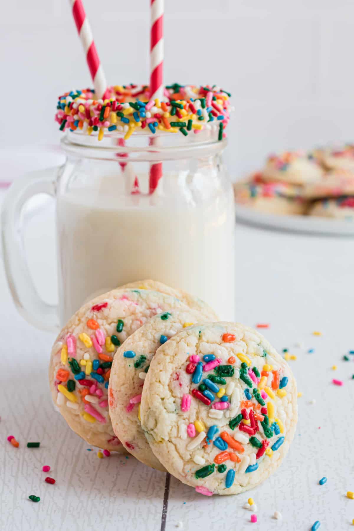Funfetti cookies with milk.