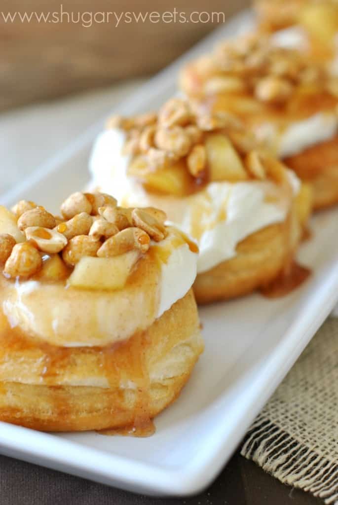 Apple Pie Doughnuts: Easy gourmet doughnuts made in 30 minutes. #Pillsbury grands doughnut #gourdoughs
