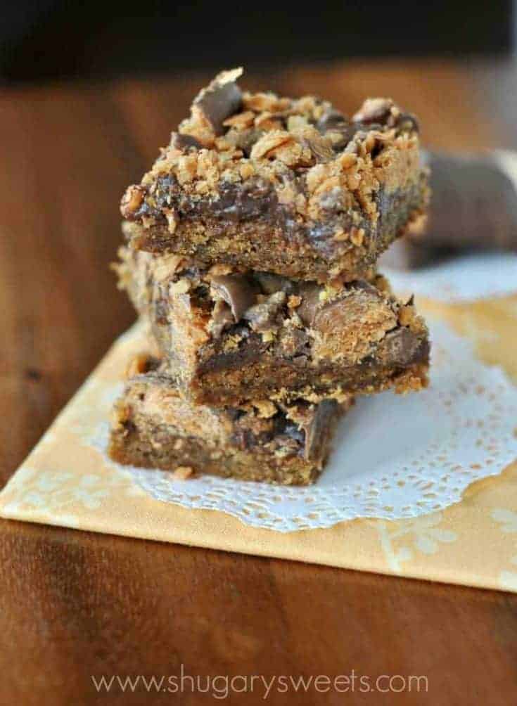 Butterfinger Fudge Cookie Bars Shugary Sweets