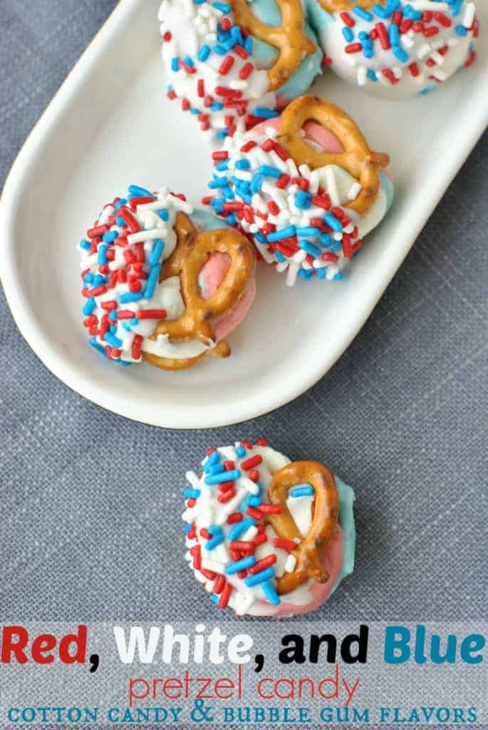 red, white and blue pretzels