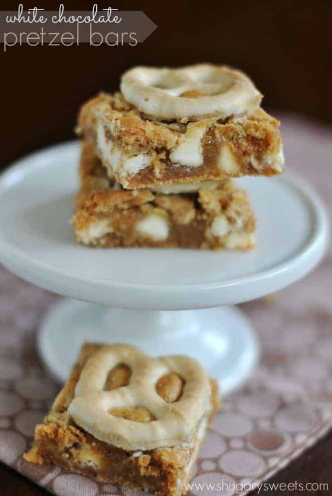 white chocolate pretzel bars