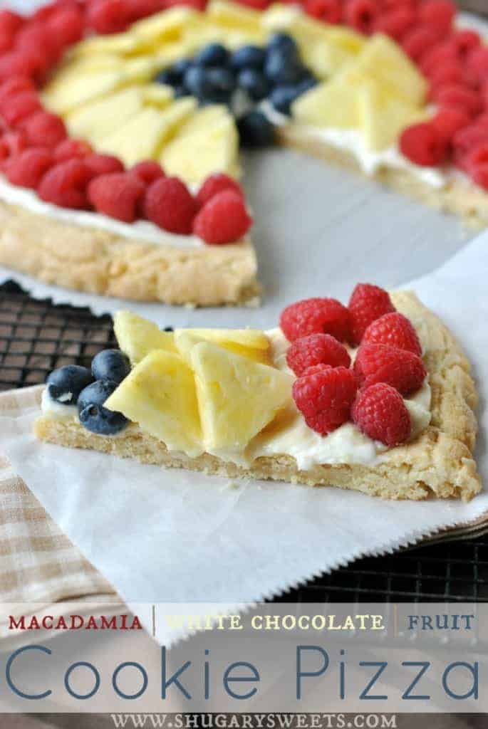 Macadamia Nut Cookie PIzza with Fruit: soft and chewy macadamia cookie topped with #PHILADELPHIA #SnackDelights and fresh fruit! YUM! Macadamia Nut Cookie PIzza with Fruit: soft and chewy macadamia cookie topped with #PHILADELPHIA #SnackDelights and fresh fruit! YUM!